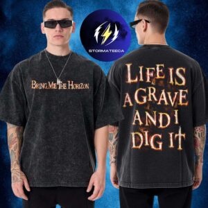 Bring Me The Horizon Merch Sick New World Festival And Tour 2026 Dig It Two Sided Washed T-Shirt