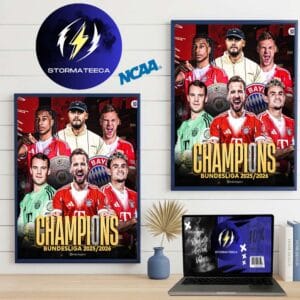 Celebrates FC Bayern Munich Are The Champions Bundesliga 2025 2026 Deutscher Meister 2026 Home Decor Poster Canvas