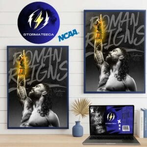 Celebrates Roman Reigns Is New World Heavyweight Champion WWE WrestleMania 42 Home Decor Poster Canvas