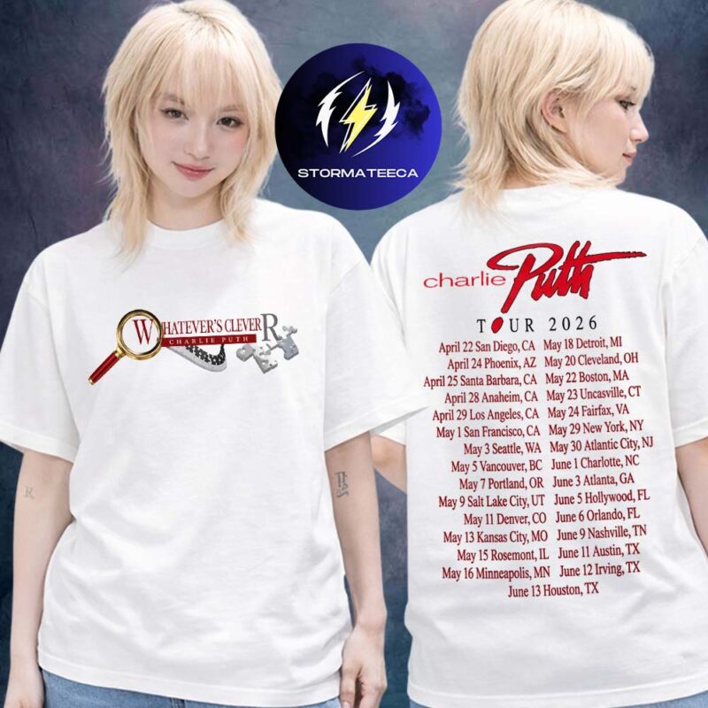 Charlie Puth Whatever Clever Tour 2026 Piano Puzzle Tour Dates Two Sided Unisex T Shirt
