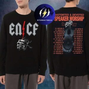 Che Merch Monster Energy Outbreak Tour Che Encore 2026 Distorted Speaker And Devoted Worship Two Sided Long Sleeve Shirt