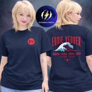 Eddie Vedder Merch 2026 Japan Tour Dates Great Wave Two Sided Unisex T-Shirt