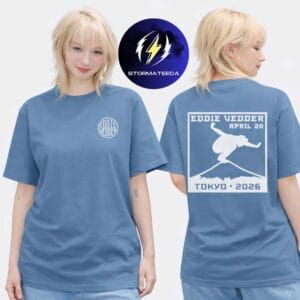 Eddie Vedder Pop Up Shop Tokyo At Tokyo Garden Theatre In Tokyo JP On April 20 2026 Hanko Event Two Sided Unisex T-Shirt