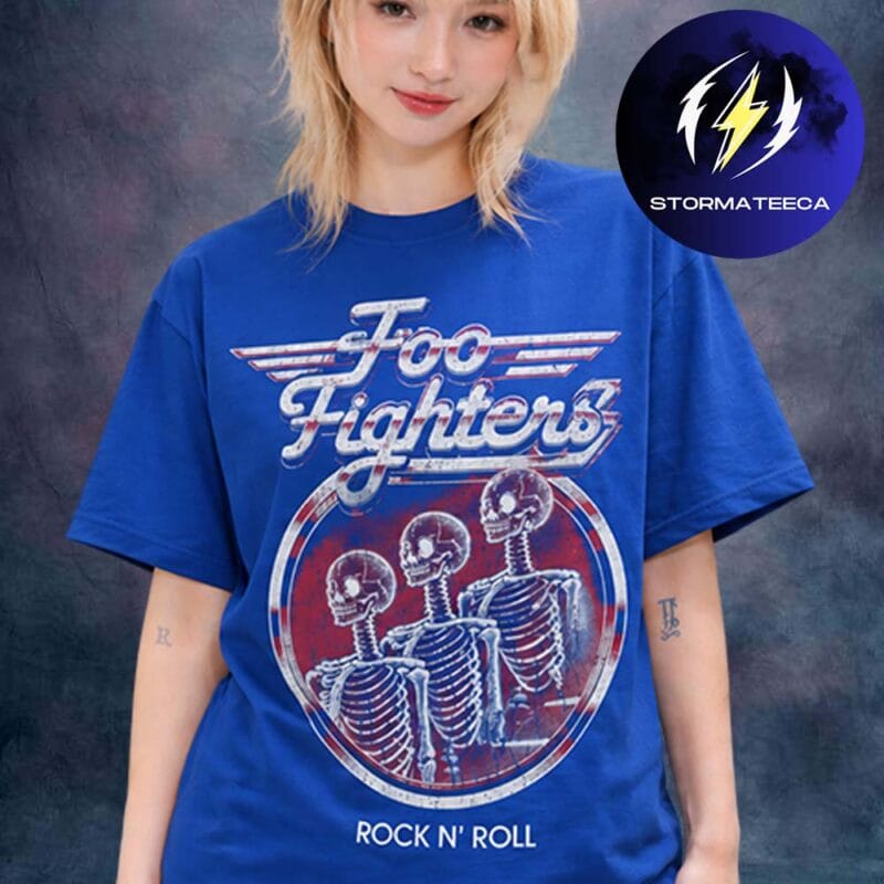Foo Fighters Take Cover Tour 2026 Merch Pop Up Shop At Total Mortgage Arena Rock N Roll Blue Unisex T Shirt