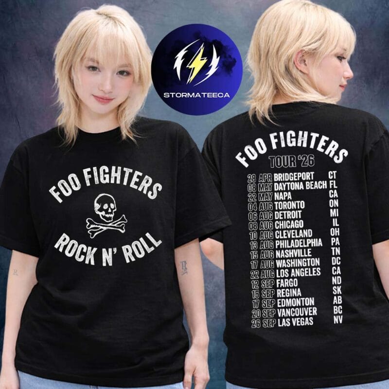 Foo Fighters Take Cover Tour 2026 Merch Pop Up Shop At Total Mortgage Arena Tour Dates Two Sided Unisex T Shirt