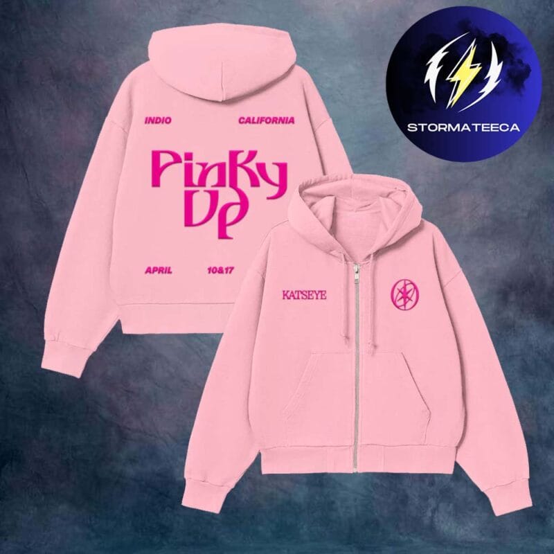 Katseye Merch Coachella 2026 Pinky Up Zip Up Hoodie Shirt