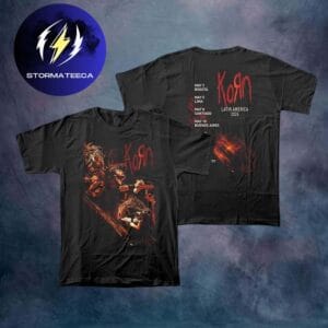 Korn Merch Latin America Tour 2026 Photo Band City Dates Two Sided Unisex T-Shirt