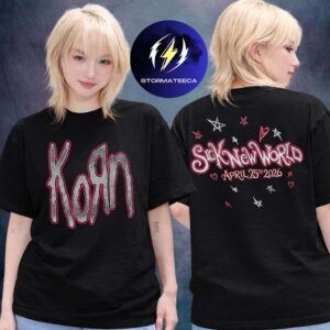 Korn Sick New World 2026 Merch Logo Hearts Star Two Sided Unisex T-Shirt