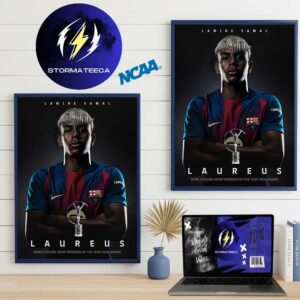 Lamine Yamal FC Barcelona x Laureus 2026 Congrats World Young Sportsman Of The Year 2026 Award Home Decor Poster Canvas