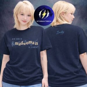 Laufey Merch Coachella 2026 Are You A Madwoman In Treble Navy Two Sided Unisex T-Shirt