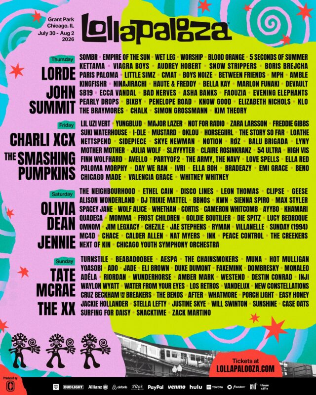 Lollapalooza 2026 At Grant Park In Chicago IL On July 30 August 2 2026