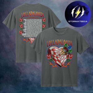 Lollapalooza 2026 At Grant Park In Chicago IL On July 30 August 2 2026 Dartboard Lineup Two Sided Unisex T-Shirt