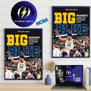 Michigan Wolverines x Detroit Free Press Cover 2026 National Championship Dominant Season Home Decor Poster Canvas