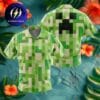 Minecraft Block Faces Button Up Summer Hawaiian Shirt