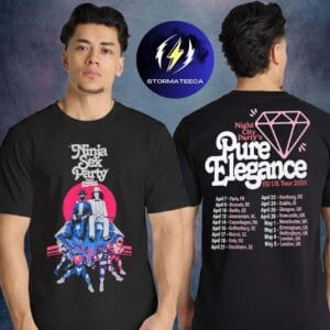 Ninja Sex Party Merch Pure Elegance EU UK Tour 2026 With TWRP Band Tour Dates Two Sided Unisex T-Shirt