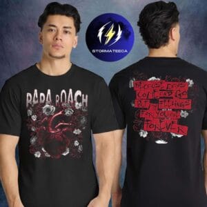 Papa Roach Merch Big Rock Tour 2026 Australia & NZ With A Day To Remember Heart And Roses Two Sided Unisex T-Shirt