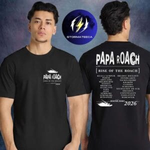 Papa Roach Merch Big Rock Tour 2026 Australia & NZ With A Day To Remember Paparoach Tour Two Sided Unisex T-Shirt