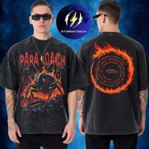 Papa Roach Merch Big Rock Tour 2026 Australia & NZ With A Day To Remember Roachzilla Tour 2026 Two Sided Washed T-Shirt