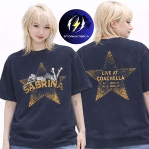 Sabrina Carpenter Merch Coachella 2026 Music And Arts Festival Indio California On April 12 29 2026 Event Tee Star Photo Two Sided Unisex T-Shirt