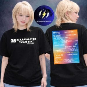 Summer Sonic 2026 25th Anniversary In Tokyo And Osaka Japan On August 14 15 16 2026 Two Sided Unisex T-Shirt