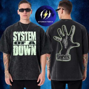 System Of A Down Sick New World 2026 Merch Hand Graphic Two Sided Washed T-Shirt