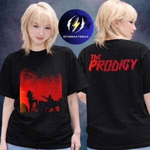 The Prodigy Merch UK And Ireland Tour 2026 Photo Black Two Sided Unisex T-Shirt
