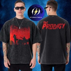 The Prodigy Merch UK And Ireland Tour 2026 Photo Black Two Sided Washed T-Shirt