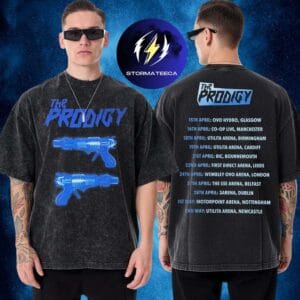 The Prodigy Merch UK And Ireland Tour 2026 Raygun Two Sided Washed T-Shirt