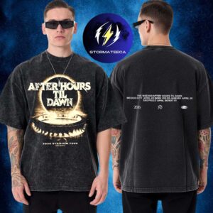 The Weeknd Merch After Hours Til Dawn Tour 2026 Poster Two Sided Washed T-Shirt