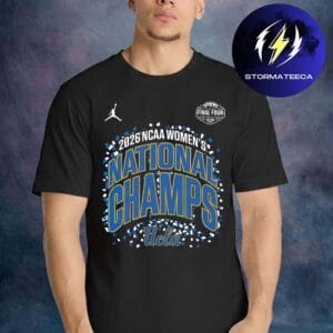 UCLA Bruins Merch Jordan Brand 2026 NCAA Women’s Basketball National Champions Confetti Unisex T-Shirt