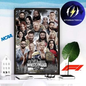 WWE Wrestlemania 42 Merch Las Vegas Jonathan Bartlett Art All Star Player Home Decor Poster Canvas