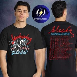 Wednesday Merch Bleeds Tour 2026 City Dates Two Sided Unisex T-Shirt