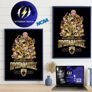 AEK Athens Are The Champions Super League Greece 2025 2026 Home Decor Poster Canvas