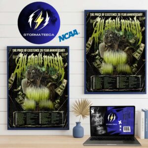 All Shall Perish The Price Of Existence 20 Year Anniversary US Tour 2026 Schedule Home Decor Poster Canvas