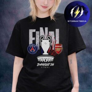 Arsenal Head To Head PSG UCL Finalist Budapest 2026 Logo Unisex T-Shirt