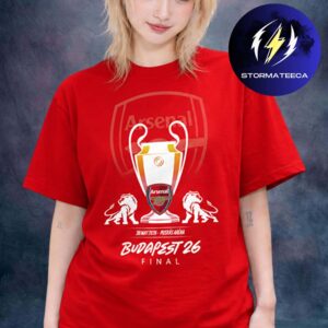 Arsenal Merch Budapest 26 UCL Final Red Unisex T-Shirt