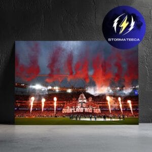 Arsenal The Greatest Night in Emirates Stadium History Over Land And Sea Tifo Photo Home Decor Poster Canvas