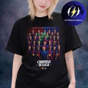 Celebrates FC Barcelona Are The Champions Laliga 2025 2026 Campions De Lliga 2025 2026 Unisex T-Shirt