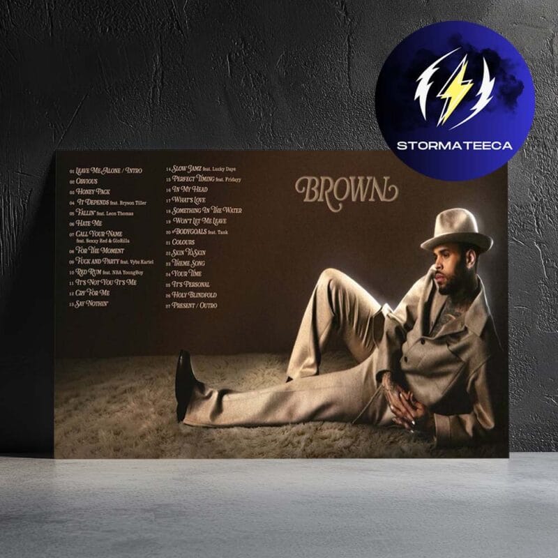 Chris Brown New Album Brown Official Tracklist Home Decor Poster Canvas