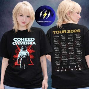 Coheed And Cambria Merch This Is Our War Tour 2026 Tour Dates Two Sided Unisex T-Shirt