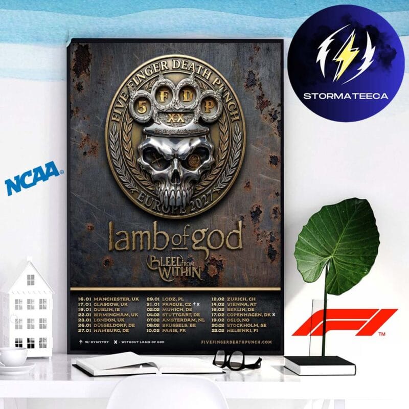 Five Finger Death Punch Europe Tour 2027 With Lamb Of God And Bleed From Within Tour Dates Home Decor Poster Canvas