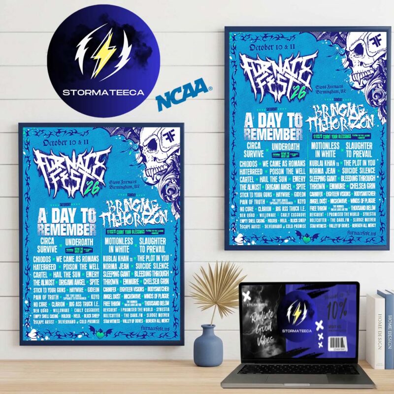 Furnace Fest 2026 At Sloss Furnaces In Birmingham AL On October 10 11 2026 Line Up Home Decor Poster Canvas