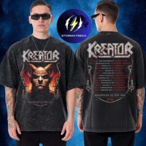 Kreator Merch Krushers Of The USA 2026 Tour Dates Burning Demon Two Sided Washed T-Shirt