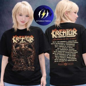 Kreator Merch Krushers Of The USA 2026 Tour Dates Demonic Reaper Two Sided Unisex T-Shirt