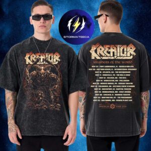 Kreator Merch Krushers Of The USA 2026 Tour Dates Demonic Reaper Two Sided Washed T-Shirt