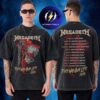 Megadeth This Was Our Life Latin Tour 2026 Guitar Broke Skull Two Sided Washed T-Shirt
