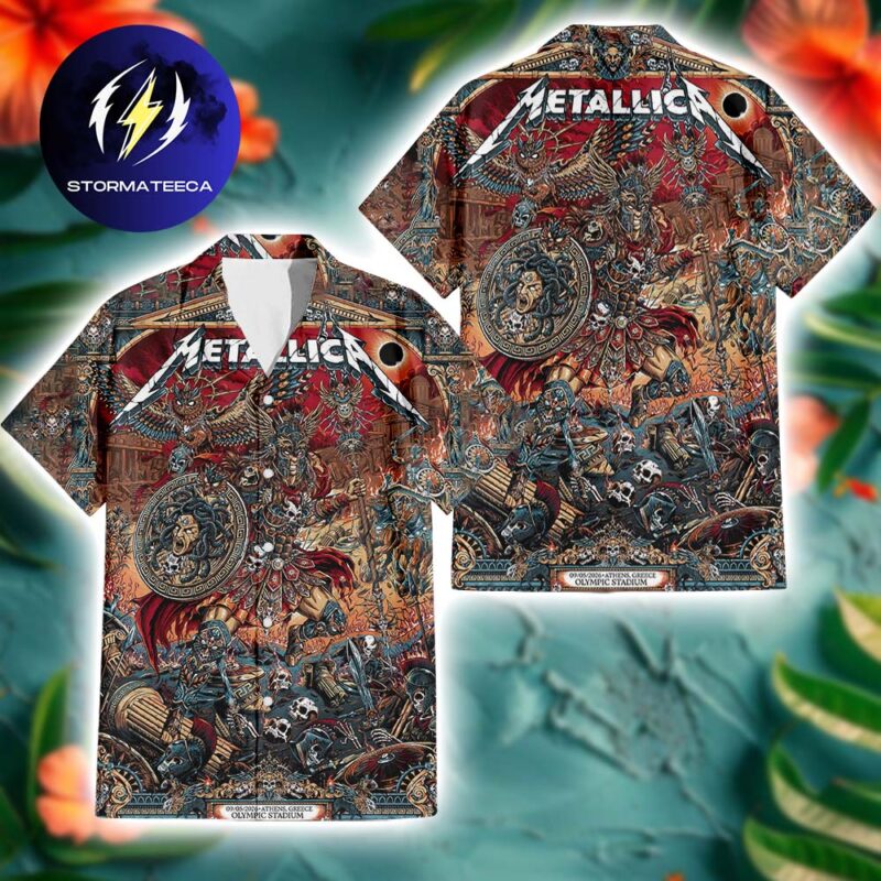 Metallica M72 Athens Pop UP Shop Limited Poster Edtion By Juan Ma Orzozco At Olympic Stadium In Athens Greece On May 9 2026 Summer Hawaiian Shirt