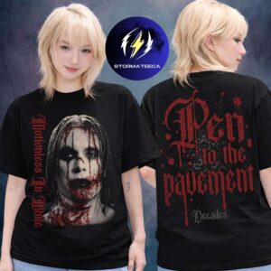 Motionless In White Merch New Album Decades Collection Justin Decades Pen To The Pavement T-Shirt