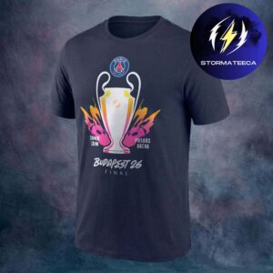 PSG Merch UCL Finalist Budapest 2026 Logo Navy Unisex T-Shirt.jpg
