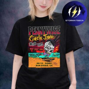 Pennywise Poster Show At Soma In San Diego CA On May 15 2026 With Circle Jerks Unisex T-Shirt